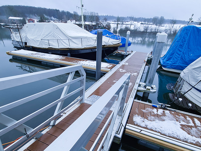 Anti-slip Wood Decking Mooring Aluminum Pontoon