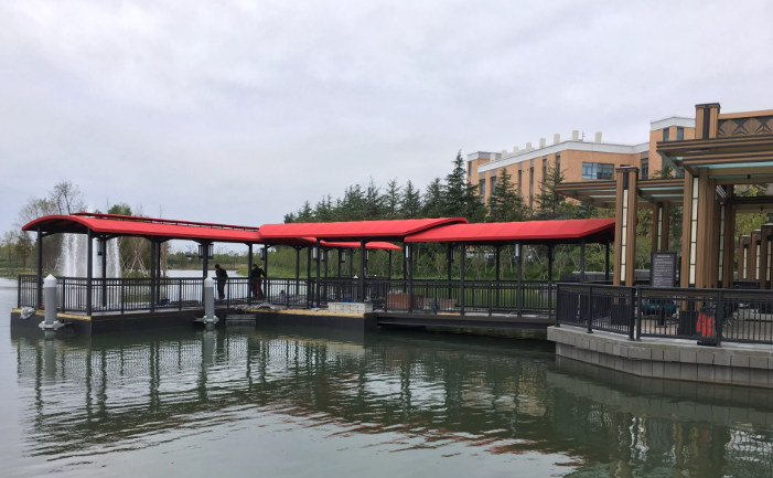 Concrete Pontoon installation in a commercial marina